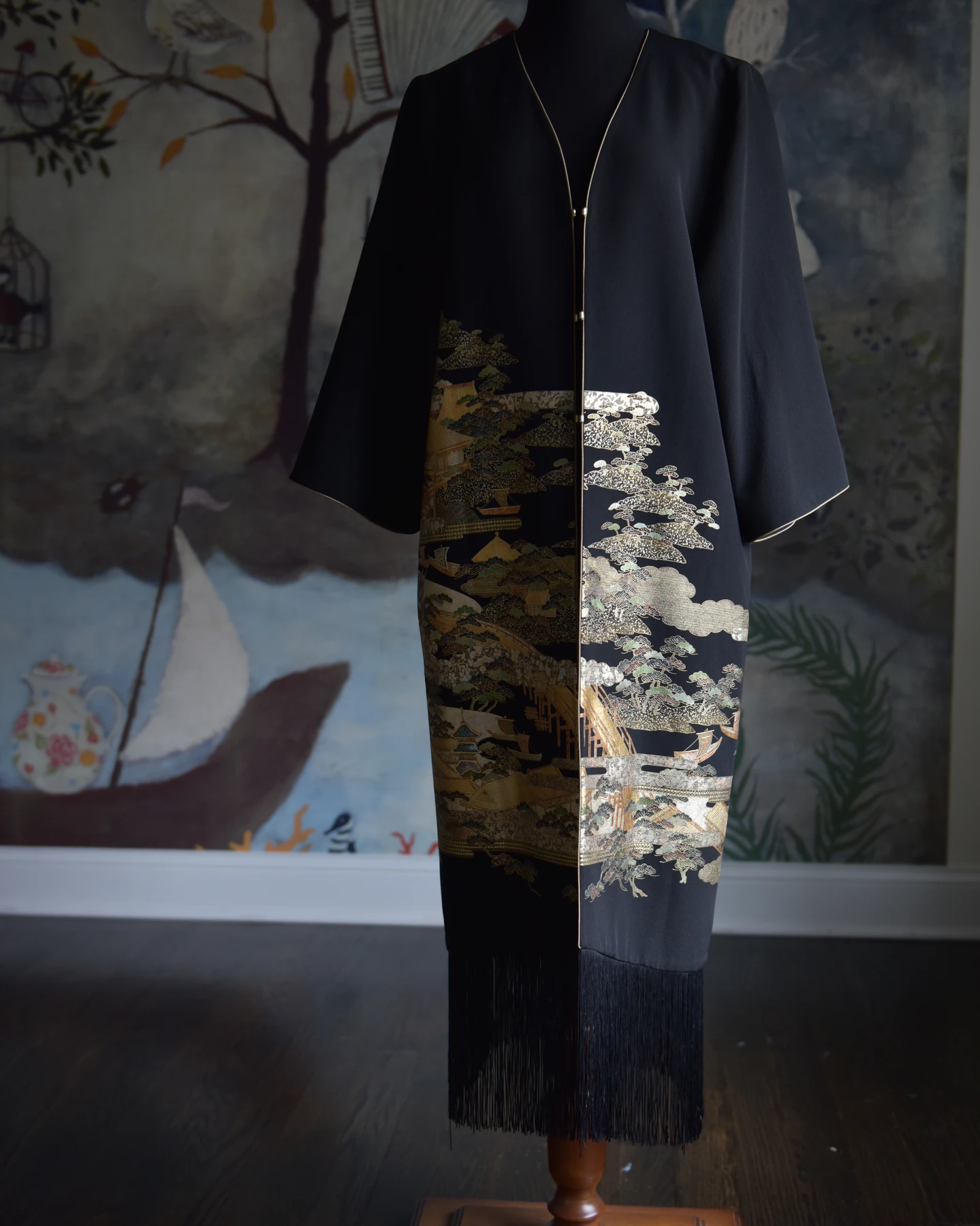 Landscape Motif Long Artwear — Front view