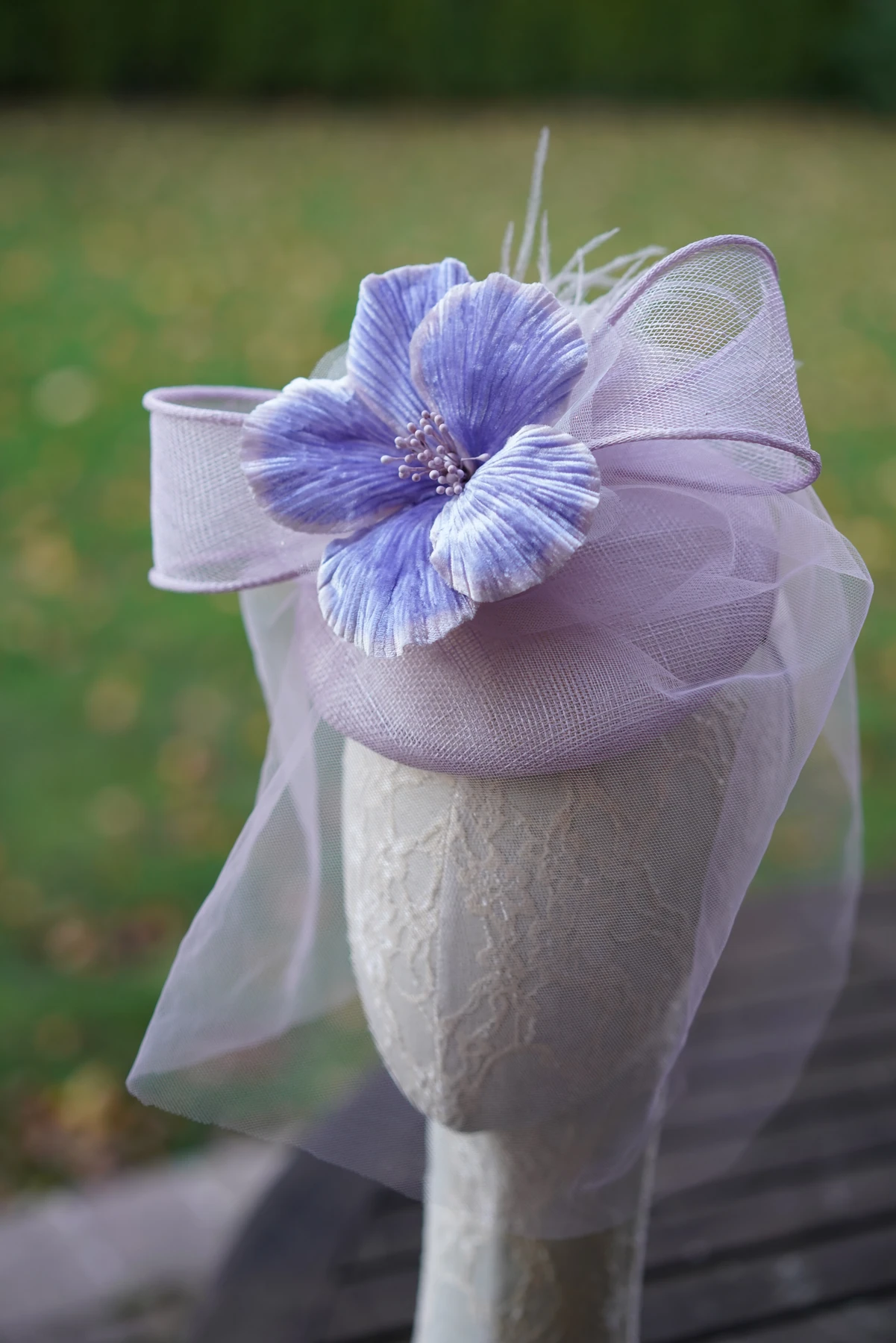 Lavender Floral Headpiece — Side view