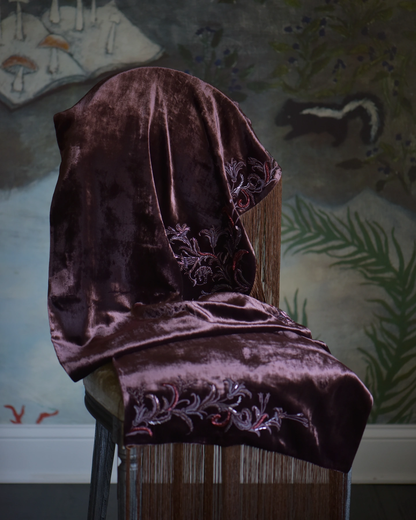 Plum Fringe Shawl — the same original photographic view